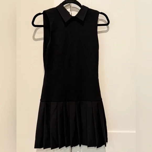 Alice + Olivia Collared Pleated Drop Waist Dress Wool Mix Size 4 - Picture 8 of 15
